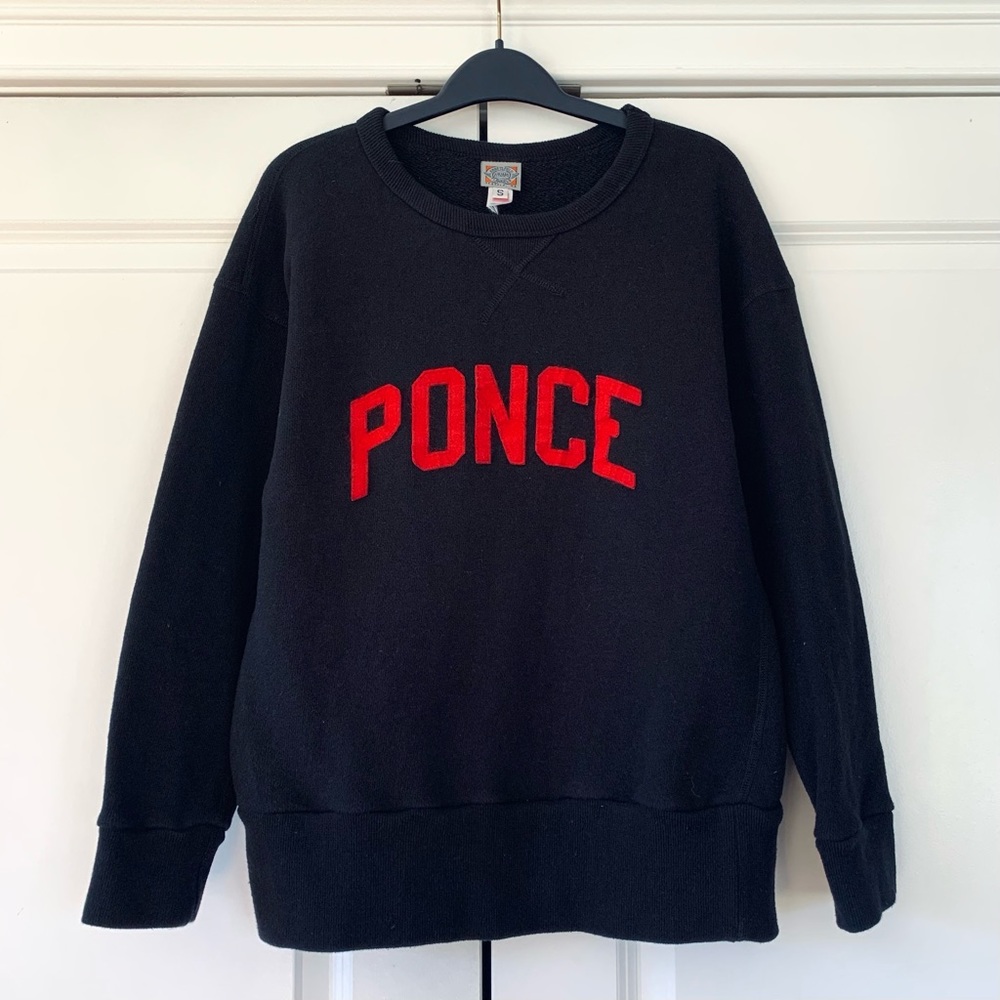 Ebbets Feild Sweatshirt Ponce Crew Neck Pullover Black French Terry Cotton Sz S